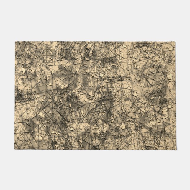 Kratzer auf einem leicht gepunkteten Khaki Fußmatte (Vorderseite)