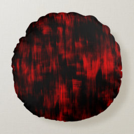 Kratzer-Flecken in hellrot und schwarz Rundes Kissen