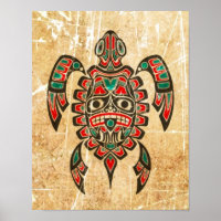 Kratzer und abgetragener Haida Spirit Sea Turtle