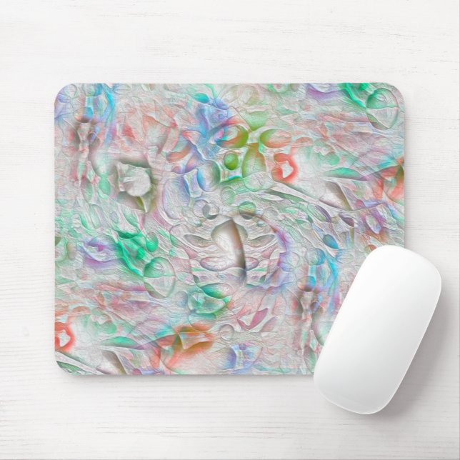 Kratzte Pixel in farbiger Textur über weißlich Mousepad (Mit Mouse)