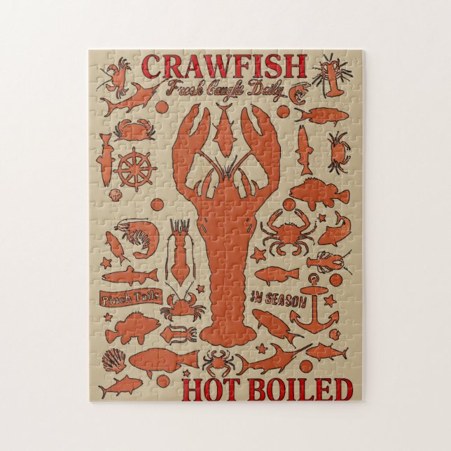 Kraubfisch auf Holz Puzzle (Vertikal)