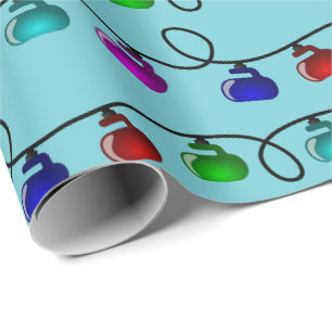 Kräuselnweihnachtslicht-Packpapier - Blau Geschenkpapier
