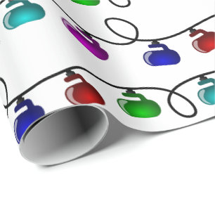 Kräuselnweihnachtslicht-Packpapier - Weiß Geschenkpapier