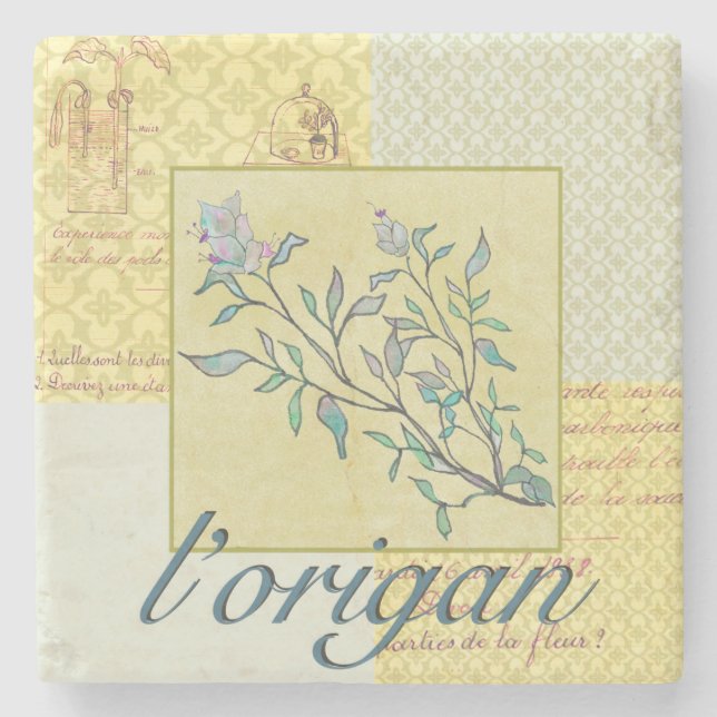 Kraut-Oregano-Stein-Untersetzer Steinuntersetzer (Vorderseite)