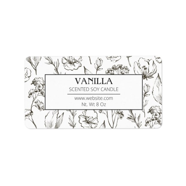 Kraut- und Wildblume-Kerzen Adressaufkleber (Vorne)