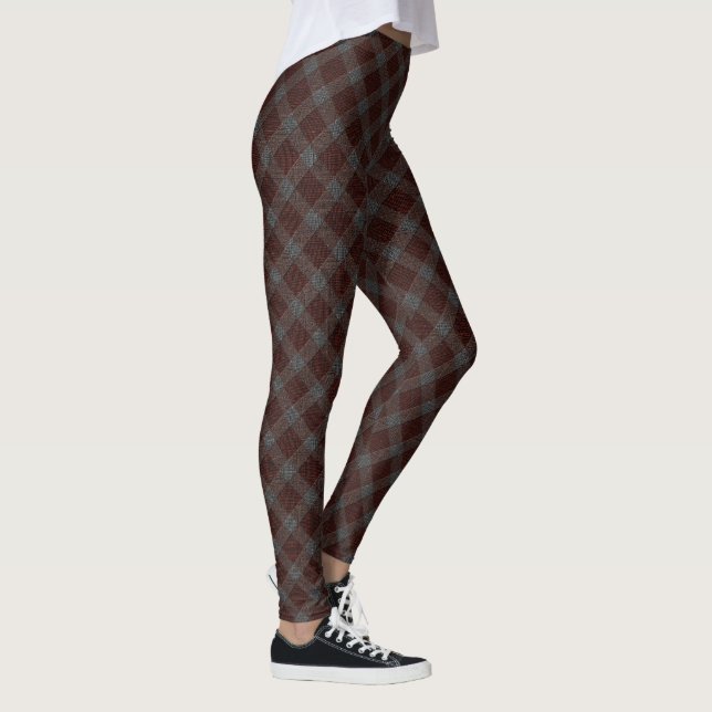 Krautartan kariert mit leicht grauem Relief Leggings (Rechts)