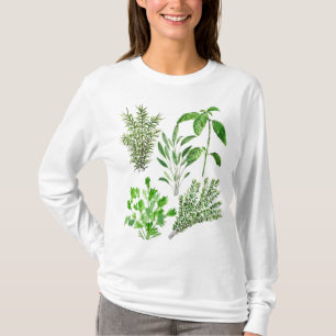 Kräuter Rosemary Sage Thyme Mint Parsley Wassercol T-Shirt