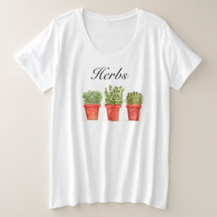 Kräuter Rosemary Thyme Sage Grüne Rustikale Garten Große Größe T-Shirt