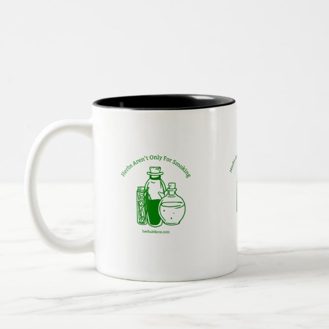 Kräuter sind nicht nur zum Rauchen von Kaffee-Tass Zweifarbige Tasse (Links)