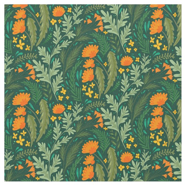 Kräuter und Blume der Felder Stoff (Nahaufnahme)