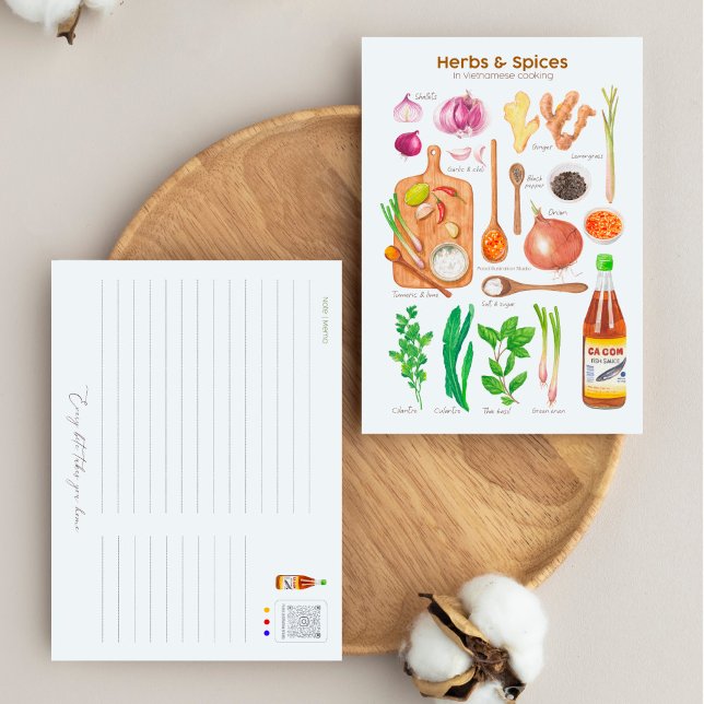 Kräuter und Gewürze in Vietnamesisch Kochkarte Postkarte (Von Creator hochgeladen)