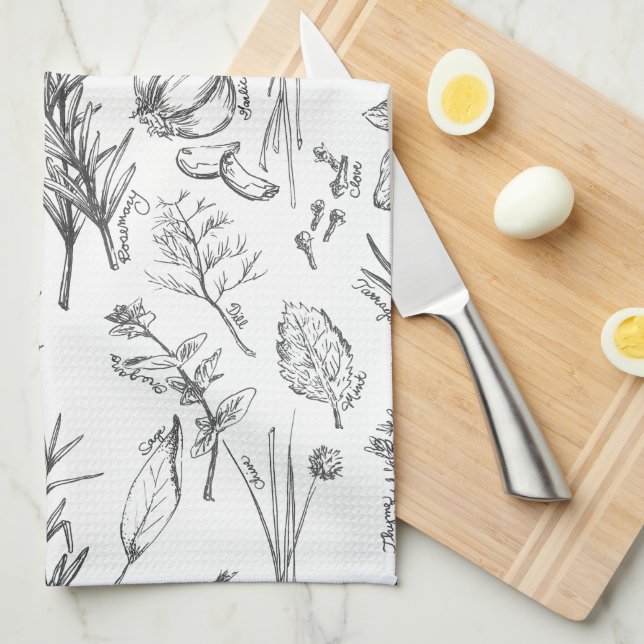 Kräuter und Gewürze Küchentücher (Viertel Falte)