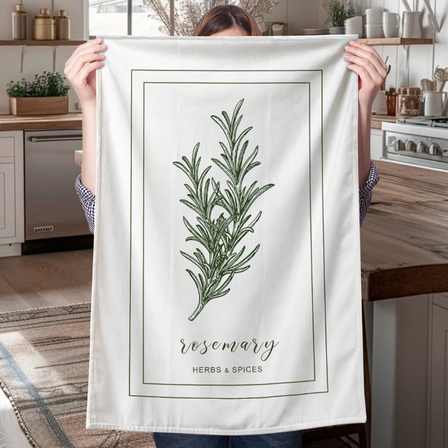 Kräuter und Gewürze Pflanze Rosemary Green Geschirrtuch (Von Creator hochgeladen)