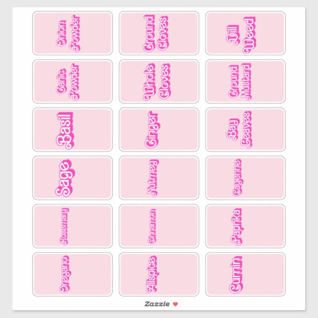 Kräuter- und Gewürzmarken Aufkleber (Blatt)