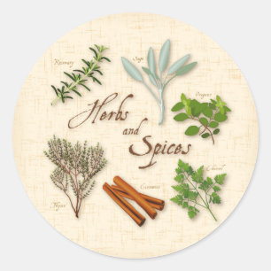 Kräuter- und Gewürznäckchen Runder Aufkleber
