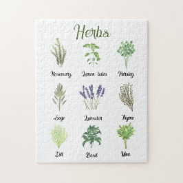 Kräuter Wasserfarbensage Thyme Grüne Pflanze Küche Puzzle