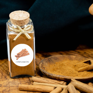 Kräuter-Zimt-Wasserfarbe Runder Aufkleber