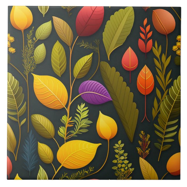 Kräuterdesign Keramik Tile Fliese (Vorderseite)