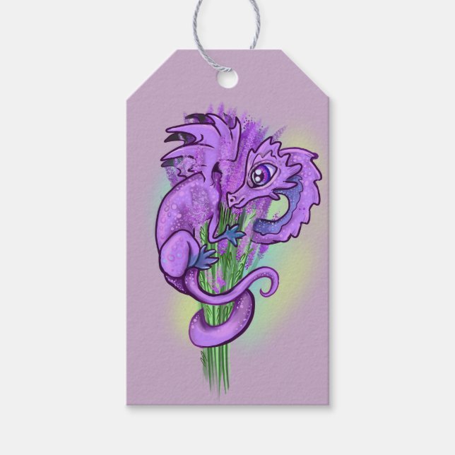 Kräuterdrache Lavendel Geschenkanhänger (Vorderseite)