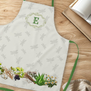 Kräuterdragonflies Monogram Schürze