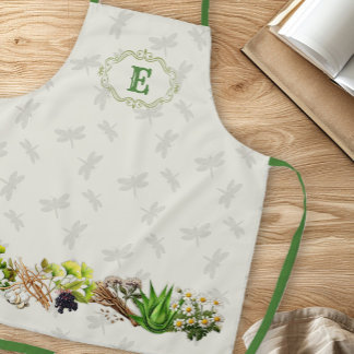 Kräuterdragonflies Monogram Schürze