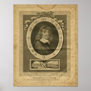 Kräuterdruck 1817 Nicholas Culpeper Poster