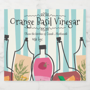 Kräuterfrüchte aromatisierte Essige Zuhause-Konser Alkoholflaschenetikett