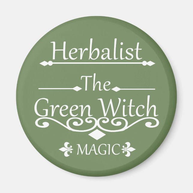 Kräutergrüne Hexenzauberei, Naturmedizin Magnet