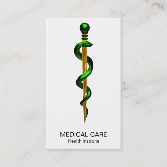 Kräutergrüner Goldruss von Asclepius Medical Visitenkarte (Vorderseite)