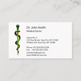 Kräutergrüner Gott von Asclepius Gold Medical Terminkarte