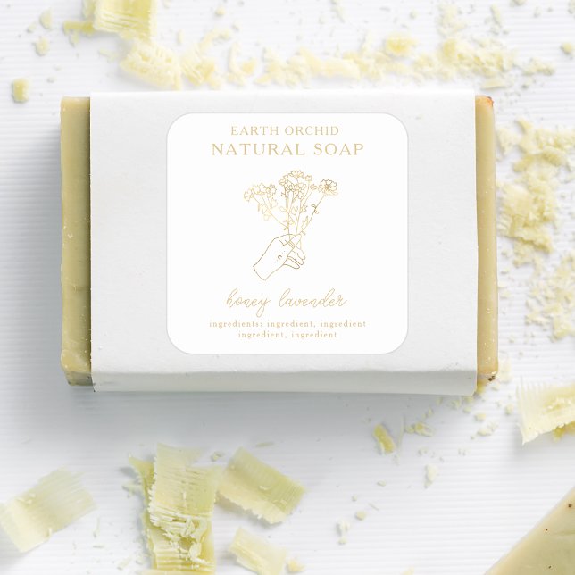 Kräuterhals + Floral-Apotheke-Square-Aufkleber Quadratischer Aufkleber (Von Creator hochgeladen)