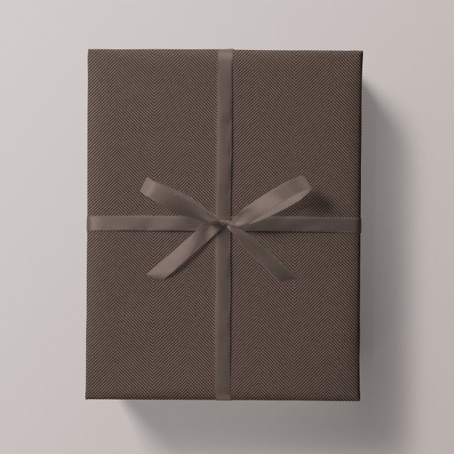 Kräuterknochen-Tweed rustikaler brauner Urlaub Geschenkpapier (Von Creator hochgeladen)