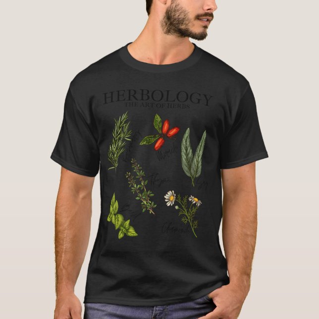 Kräuterkunde Die Kräuterpflanze Thyme Rosemary Bas T-Shirt (Vorderseite)