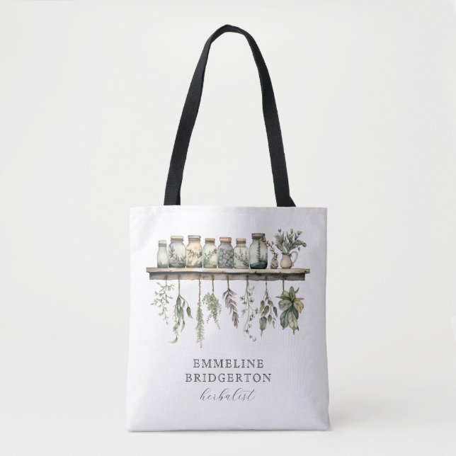 Kräuterkundler-Wasserfarben-Tasche (Vorderseite)