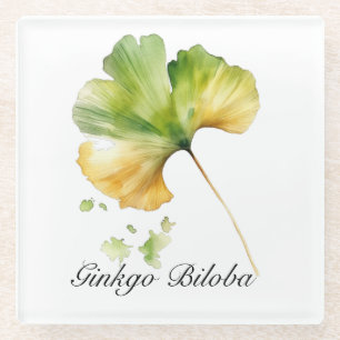 Kräuterleben: Ginkgo Biloba anpassbar Glasuntersetzer