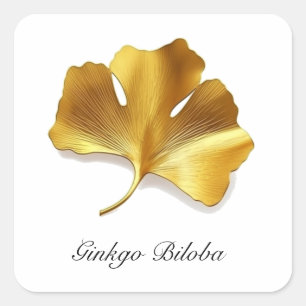 Kräuterleben, Golden Ginkgo Biloba individuell anp Quadratischer Aufkleber