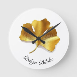 Kräuterleben: Golden Ginkgo Biloba individuell anp Runde Wanduhr