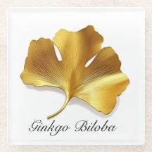 Kräuterleben: Goldenes Ginkgo-Biloba-Blatt anpassb