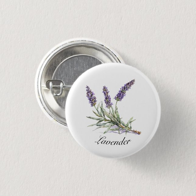 Kräuterleben: Lavendel, anpassbar Button (Vorne & Hinten)