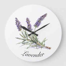 Kräuterleben: Lavendel, anpassbar Große Wanduhr