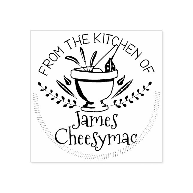 Kräutern aus Mortarpestle aus der Küche Gummistempel (Prägung)