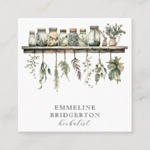 Kräuterpflanzenmedizin Botanicals Quadratische Visitenkarte