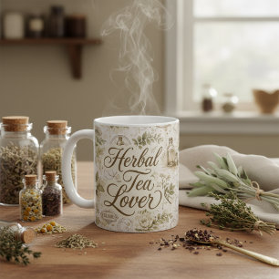 Kräutertee Liebhaber Tasse Vintage Botanik