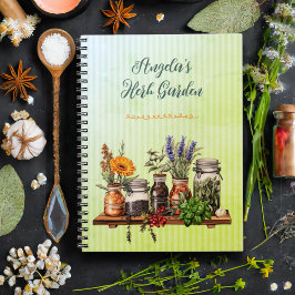 Kräutertopf-Anbauer Personalisiertes Gartenjournal Notizblock