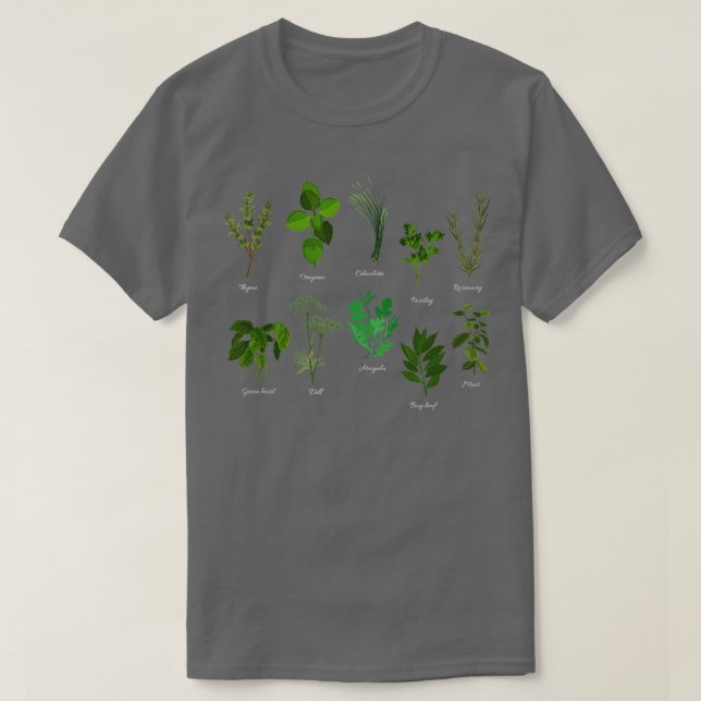 Kräutertypen Pflanzen Funny Gardens Pflanze Lover  T-Shirt (Design vorne)