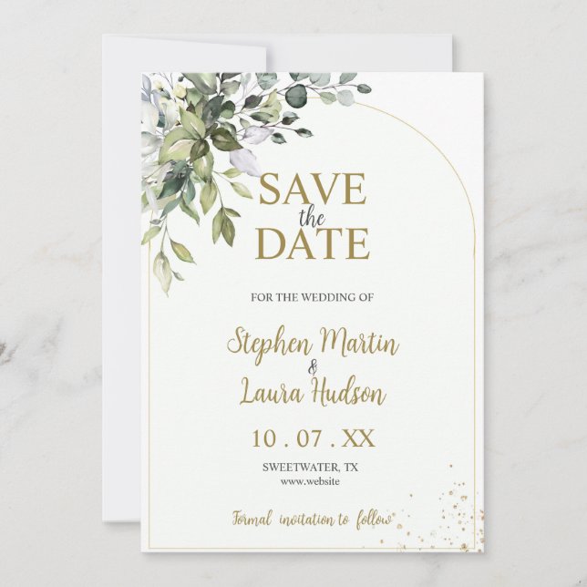 Kräuterwasserfarbe Save the Date Einladung (Vorderseite)