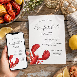 Krautfisch Party Roter Hummer weiß Einladung