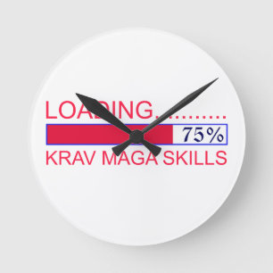 Krav Maga Designs Runde Wanduhr