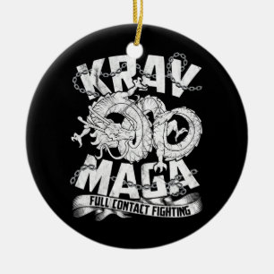 Krav Maga für Männer im Kampf gegen Selbstverteidi Keramik Ornament