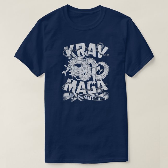 Krav Maga für Männer im Kampf gegen Selbstverteidi T-Shirt (Design vorne)